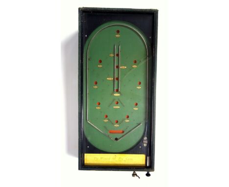 Oak Tree Series "The Wizard Pin Game", table top bagatelle style pinball game with 10 balls, in a green case, 63.5 x 30.5cm, 