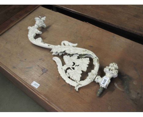 A Victorian painted cast iron gas lamp arm, 60cm long 