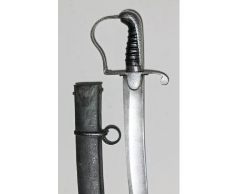 A British 1796 pattern light cavalry sabre with scabbard, blade length 82cm.  