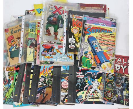 A box of approx. 54 comics mainly 1960s &amp; 1970s, including Superman, Jon Sable, Kobra, Super Adventure Comic, Steed Peel,