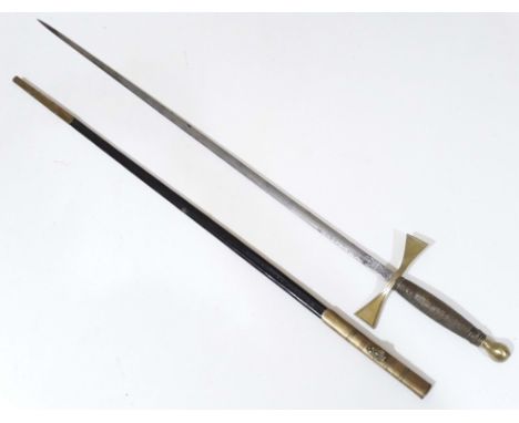 A Masonic sword and scabbard. 