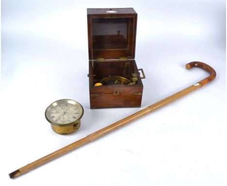 A cased Thomas Hewitt chronometer,  the dial reading 'maker to the admiralty', dimensions of the box 18cm x 18cm x 18cm, toge