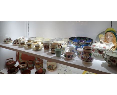 A LARGE CERAMIC BOWL BY MALING with iridescent glaze and a large collection of other ceramics (on view at Fine Art)