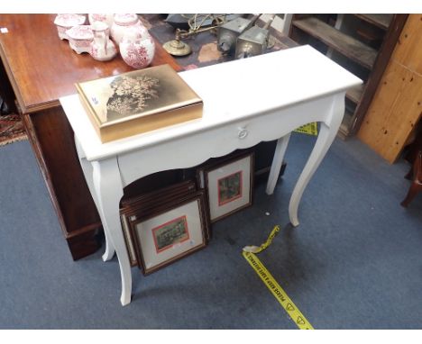REPRODUCTION FRENCH STYLE PAINTED CONSOLE TABLE, 97cms wide