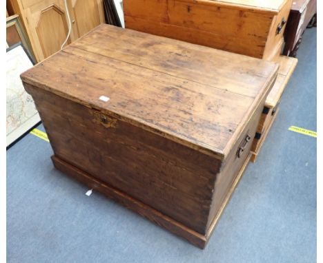 A 19TH CENTURY STRIPPED PINE TRUNK, 100cms wide