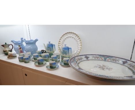 A LARGE CERAMIC SERVING DISH AFTER THE CANTONESE and a mixed collection of ceramics (on view at Fine Art)
