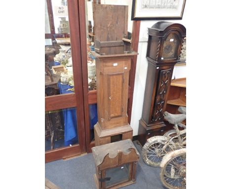 A 19TH CENTURY OAK LONGCASE CLOCK (examine)