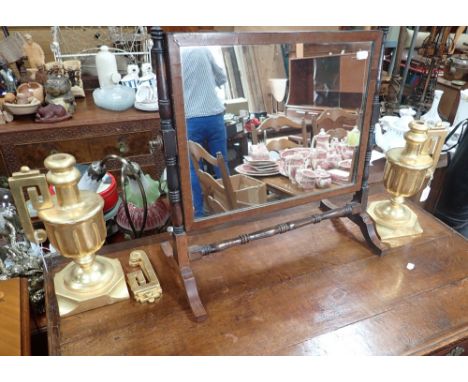 A PAIR OF GILTWOOD CANDLESTICKS OR LAMP BASES in the form of urns, 30cms high