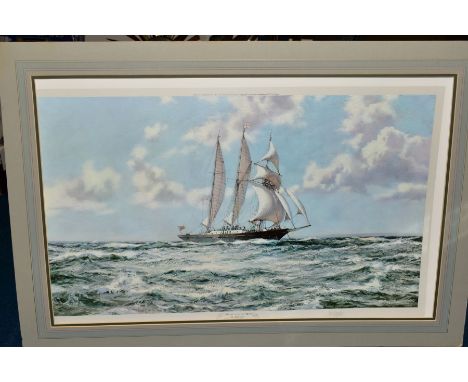 MONTAGUE DAWSON (1880-1973) 'IN FULL SAIL' a limited edition print of training ship 'Sir Winston Churchill', signed in pencil