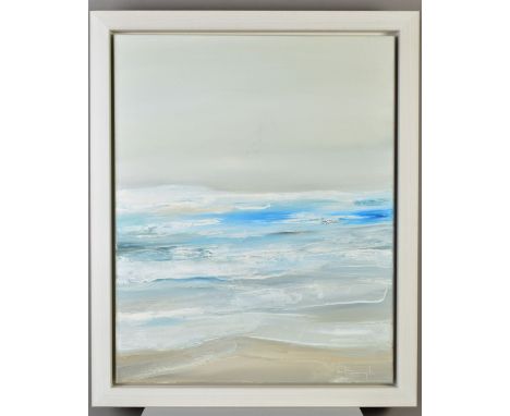 LYNNE TIMMINGTON (BRITISH CONTEMPORARY), 'Tier', a coastal seascape, signed bottom right, oil on canvas, framed, image size a