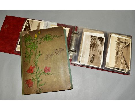 TWO ALBUMS OF POSTCARDS, the first album contains sixty eight postcards of British Piers and the second album contains eighty