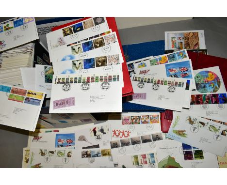 A BOX OF MAINLY GB FIRST DAY COVERS to approximately 2003 (approximately 300) together with seven empty stockbooks