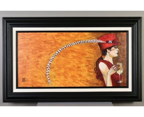 TODD WHITE (AMERICAN 1969), 'Feather in Her Cap', a limited edition print on board, hand embellished, 88/95, signed bottom le