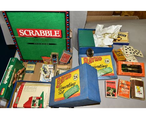 TWO BOXED BAYKO CONVERTING SETS, No.1X and 2X, contents not checked, boxes damaged, with a quantity of assorted games and eph