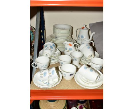 WEDGWOOD 'ICE ROSE' PART DINNER SERVICE to include dinner plates, side plates, tea cups, coffee cups, coffee pot, milk, sugar