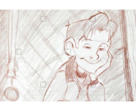  The Iron Giant (1999) - Richard Bazley (lead animator) - an original pencil on paper drawing portraying the character Hogart