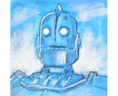 The Iron Giant (1999) - Richard Bazley (lead animator) - an original mixed media and pastel study by Richard Bazley. Featurin