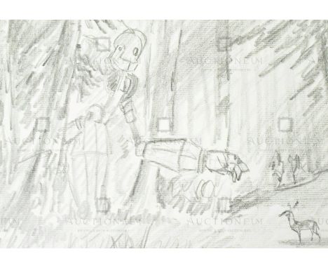 The Iron Giant (1999) - Richard Bazley (lead animator) - an original pencil on paper drawing portraying The Giant, as drawn b