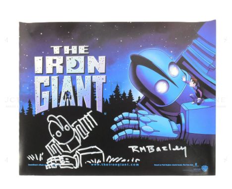 The Iron Giant (1999) - an original A3 'mini-quad' poster of the BAFTA winning animated film 'The Iron Giant', signed and ske