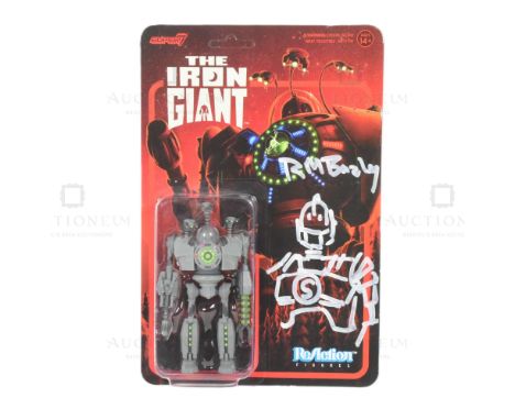 The Iron Giant (1999) - Richard Bazley - A Super7 Reflection made Iron Giant MOC carded action figure of The Giant. Signed by