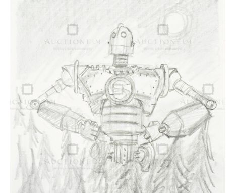 The Iron Giant (1999) - Richard Bazley (lead animator) - an original pencil on paper drawing portraying The Giant, as drawn b