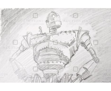  
The Iron Giant (1999) - Richard Bazley (lead animator) - an original pencil on paper drawing portraying The Giant, as drawn