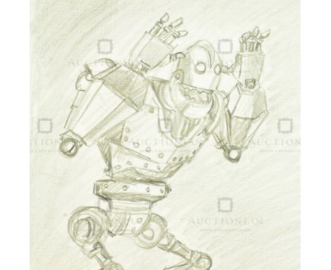 The Iron Giant (1999) - Richard Bazley (lead animator) - an original pencil on paper drawing portraying The Giant, as drawn b
