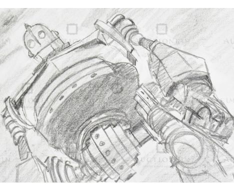 The Iron Giant (1999) - Richard Bazley (lead animator) - an original pencil on paper drawing portraying The Giant, as drawn b