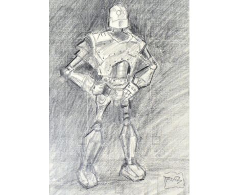  
The Iron Giant (1999) - Richard Bazley (lead animator) - an original pencil on paper drawing portraying The Giant, as drawn