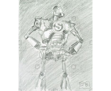 The Iron Giant (1999) - Richard Bazley (lead animator) - an original pencil on paper drawing portraying The Giant, as drawn b