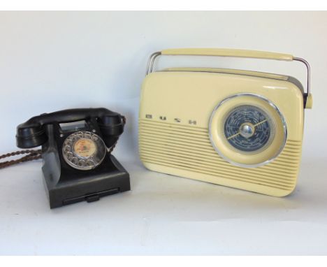 Vintage re-wired Bakelite telephone together with a further vintage Bush radio (2)