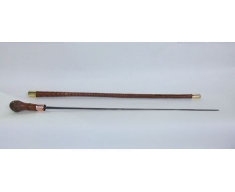 Bamboo shafted early 20th century sword stick