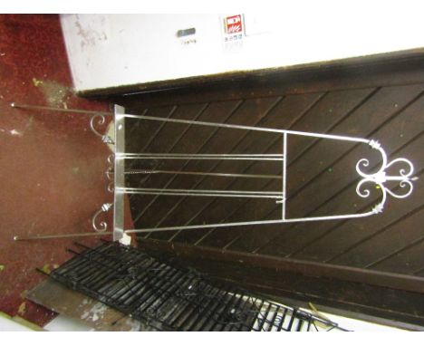 Silvered metal floor standing picture easel