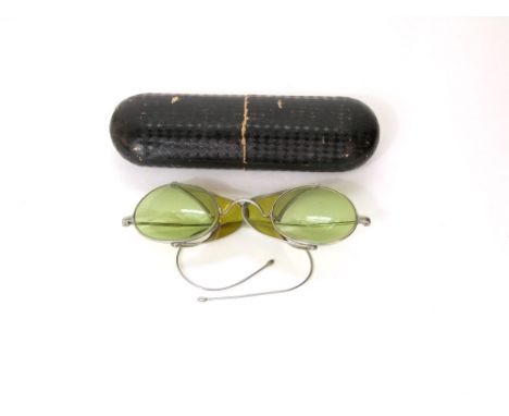 Pair of vintage sunglasses with chrome frames with original casework