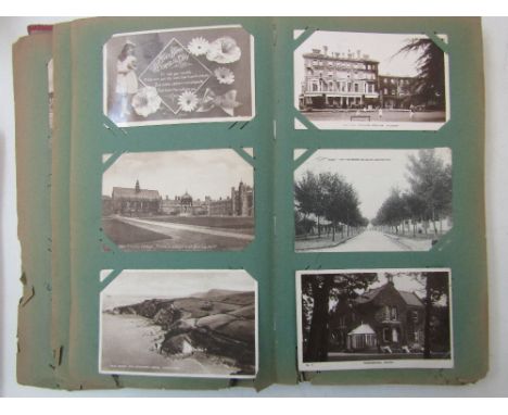 Two albums containing a large quantity of mixed postcards, subjects including topographical, comic, romantic, etc and also in