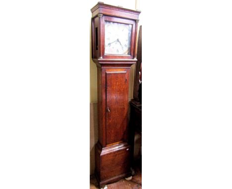 A Georgian oak Countrymade long case clock enclosing a square painted dial and 30 hour striking movement - Verney & Ellett H.