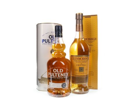 GLENMORANGIE 10 YEARS OLD Single Malt Scotch Whisky 70cl, 40% volume, in carton. OLD PULTENEY 12 YEARS OLD Single Malt Scotch
