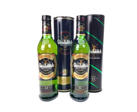 GLENFIDDICH AGED 12 YEARS (2) Single Malt Scotch Whisky 70cl, 40% volume, in tube. Two bottles.