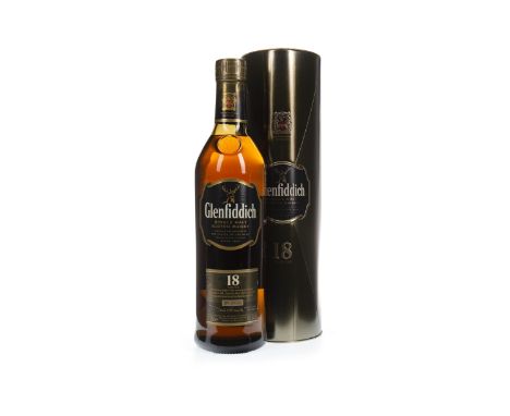 GLENFIDDICH 18 YEARS OLD Single Malt Scotch Whisky 750ml, 43% volume, in tin.