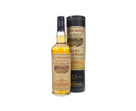 GLENMORANGIE AGED 15 YEARS Single Malt Scotch Whisky 70cl, 43% volume, in tube.