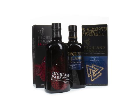 HIGHLAND PARK TWISTED TATTOO 16 YEARS Single Malt Scotch Whisky 700ml, 46.7% volume, in carton. HIGHLAND PARK VALKNUT Single 