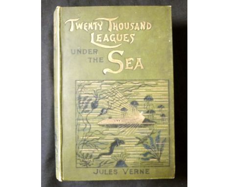 JULES VERNE: TWENTY THOUSAND LEAGUES UNDER THE SEAS, London, Sampson Low Marston, circa 1895, 24 plates as list, 303pp, lacks