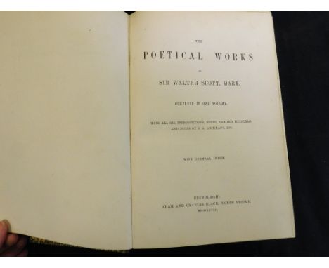 SIR WALTER SCOTT: THE POETICAL WORKS, ed J G Lockhart, Edinburgh, Adam &amp; Charles Black, 1882, added engraved vignette tit