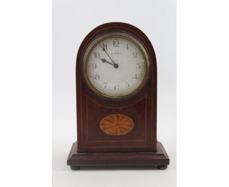 Edwardain Mahogany Inlaid domed 8 Day mantel clock 