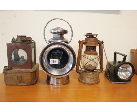 Collection of 4 Vintage Storm and other Lamps inc. Lucas King of the Road 