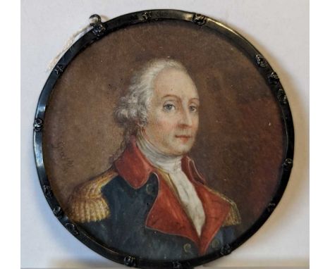 Continental School, circa 1800 Portrait miniature of an officer in uniform, said to be George Washington (1732-1799)signed 'G