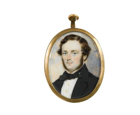 English School, 19th century Portrait miniature of a gentleman in black coatwatercolour on ivory5.5cm;English School, circa 1