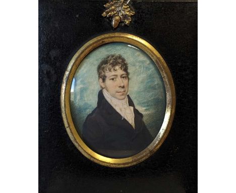 Attributed to Charles Hayter (1761-1835) Portrait miniature of a gentleman in a navy blue jacketwatercolour on ivory7.5cm; to