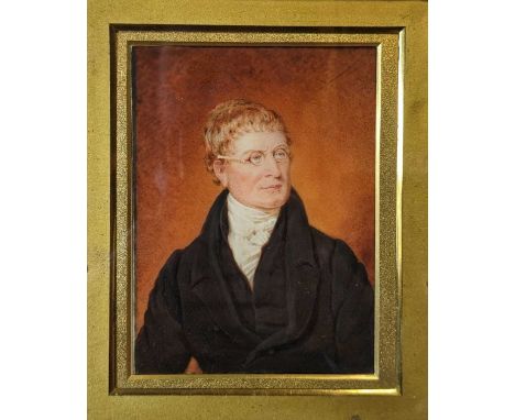 Sir William John Newton (1785-1869) Portrait miniature of Judge Raine in spectaclessigned, inscribed with the sitter's name a