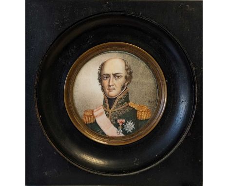 French School, circa 1900 Two portrait miniatures of French military commanders, thought to be Marshals of the Empire, the fi